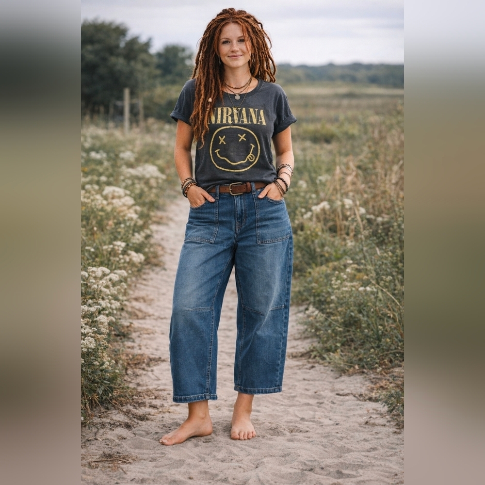 Flamingals Barrel Style Jeans Sz XL